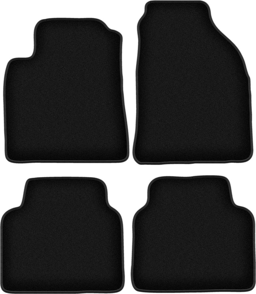 Wielganizator Velours-Autoteppiche – passend für Hyundai Matrix (Minivan, Bj. 2001-2010) – schwarz, passgenau, mit Befestigungen set 4 Stk.