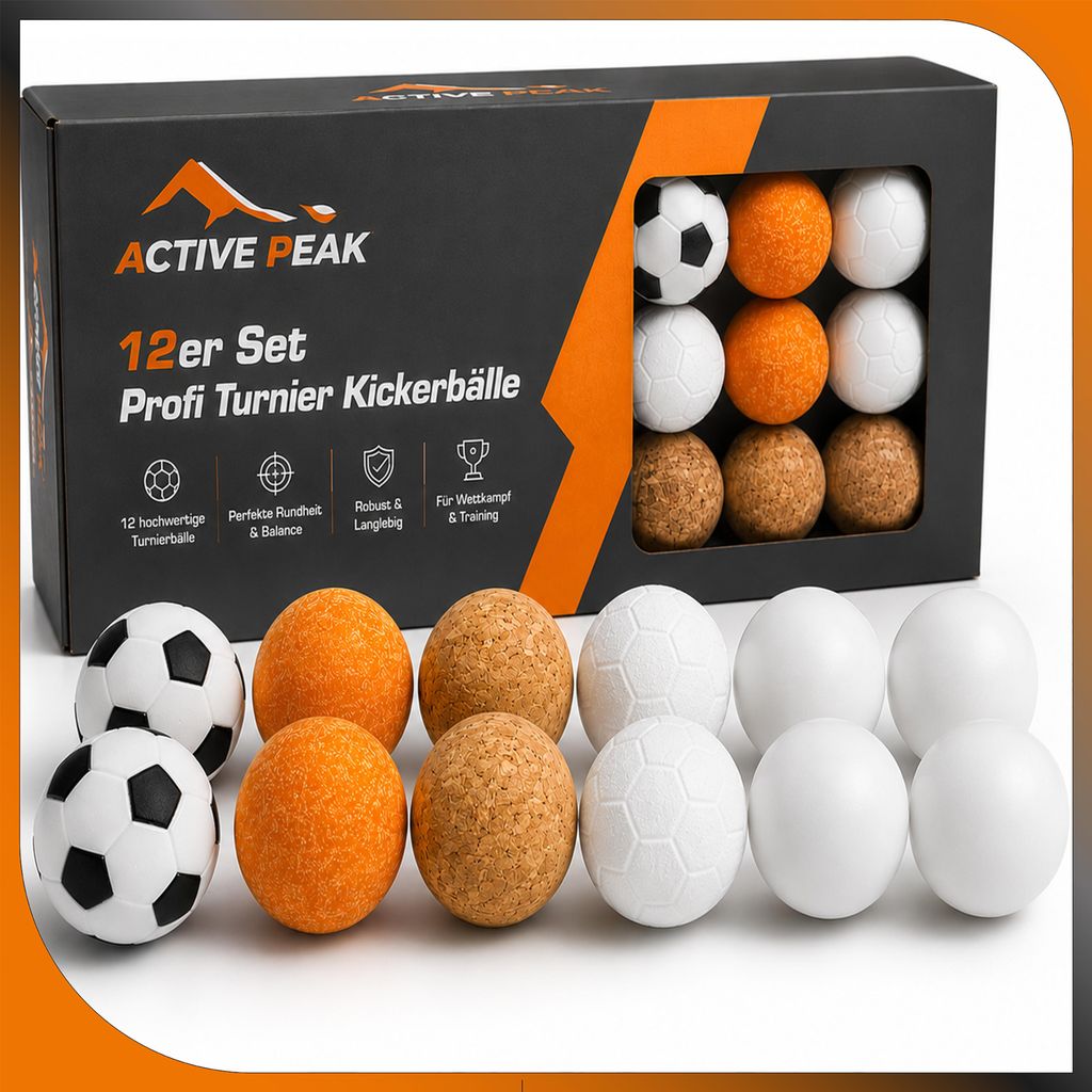 12er Set Profi Turnier Kickerbälle; 35 & 36  mm Produktbild 