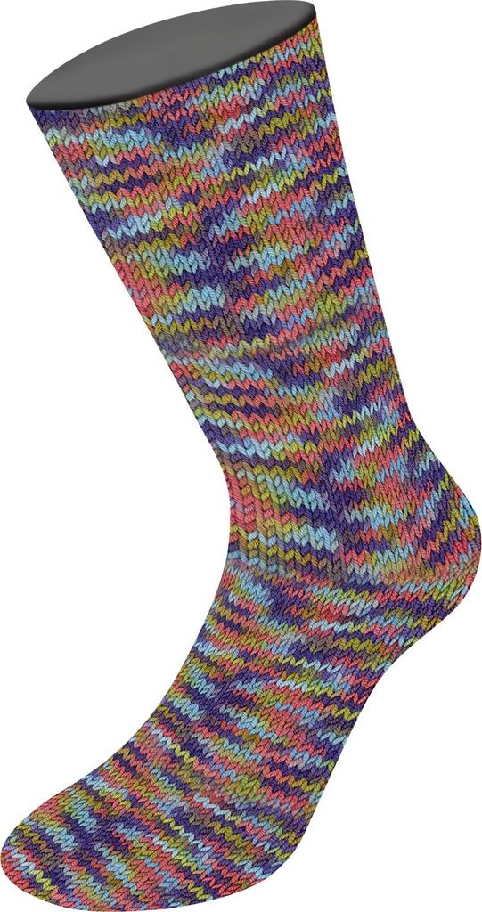 Lana Grossa - Meilenweit 8-fach 150g Multi 9983 helloliv hellrot violett hellblau pistazie