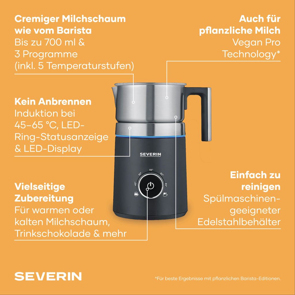 Severin SPUMA 700 Induktions-Milchaufschäumer, elektrisch