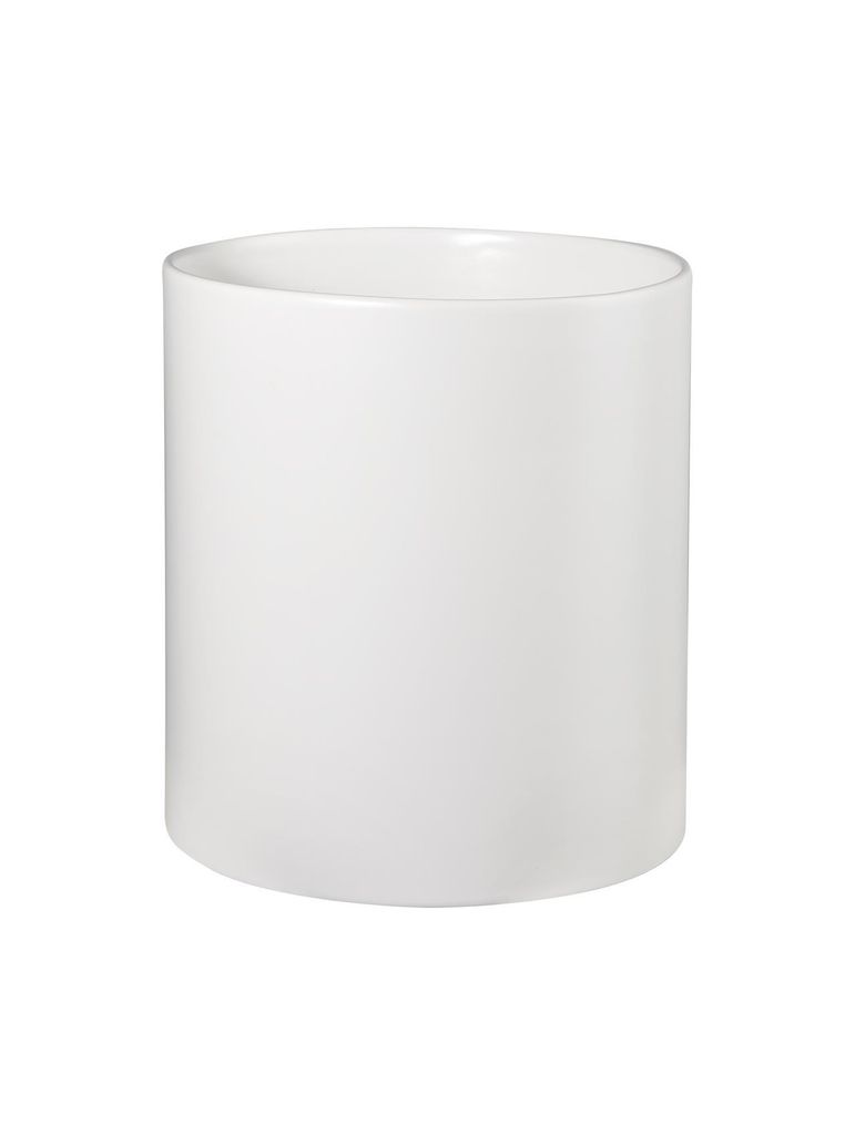 ASA Selection haruko Übertopf, Blumentopf, Pfanzentopf, Pflanzkübel, Blumenkübel, Steingut, Weiß Matt, H 15 cm, 64053091