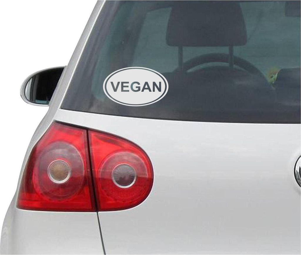 Aufkleber / Autoaufkleber - JDM - Die cut - VEGAN Vegetarian - Folie Auto Decal Sticker - silber - 139mm x101mm