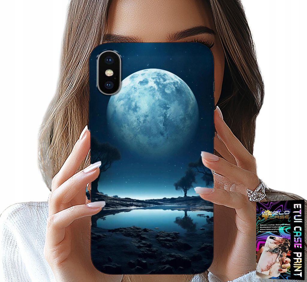 Etui Für Iphone X / Xs - Vollmond-Mond-Etui + Folie