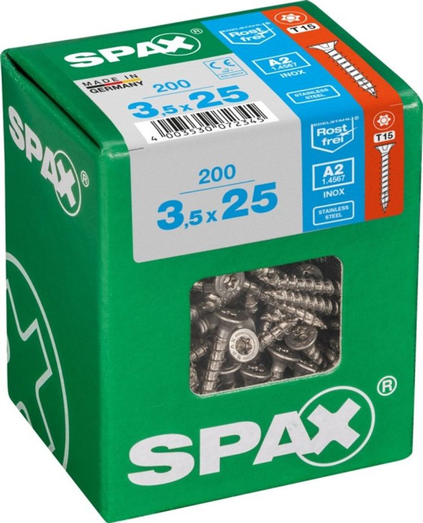 SPAX 4197000350257, Skrutka, Nerezová oceľ, Drevo, plochá Obrázok produktu 