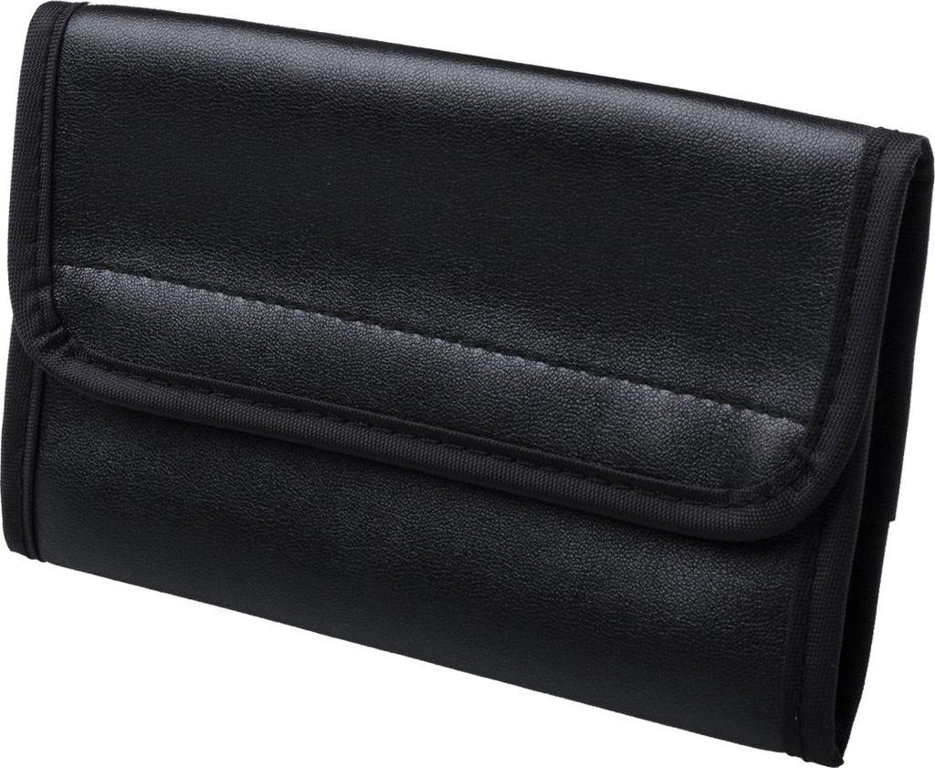Schutztasche aus schwarzem Kunstleder perfekt zum Schutz für kleine mobile Geräte Innenmaße: ca. 12,5 x 8,0 x 1,6 cm