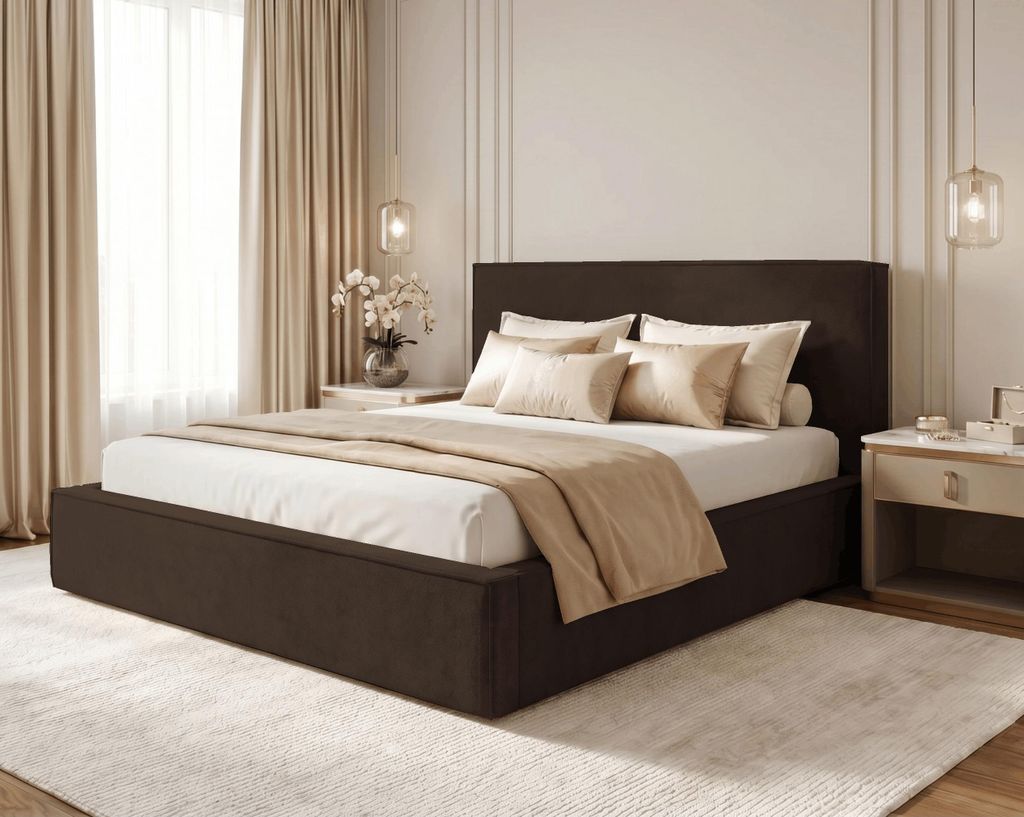 BESILIO Lit de chambre 180x200 Zanzi - cadre métallique, Image du produit 