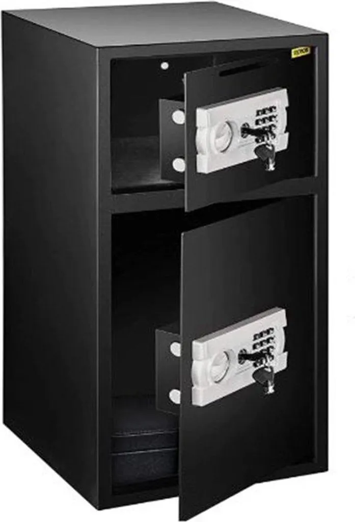 Coffre-fort pour documents et objets précieux noir en acier robuste