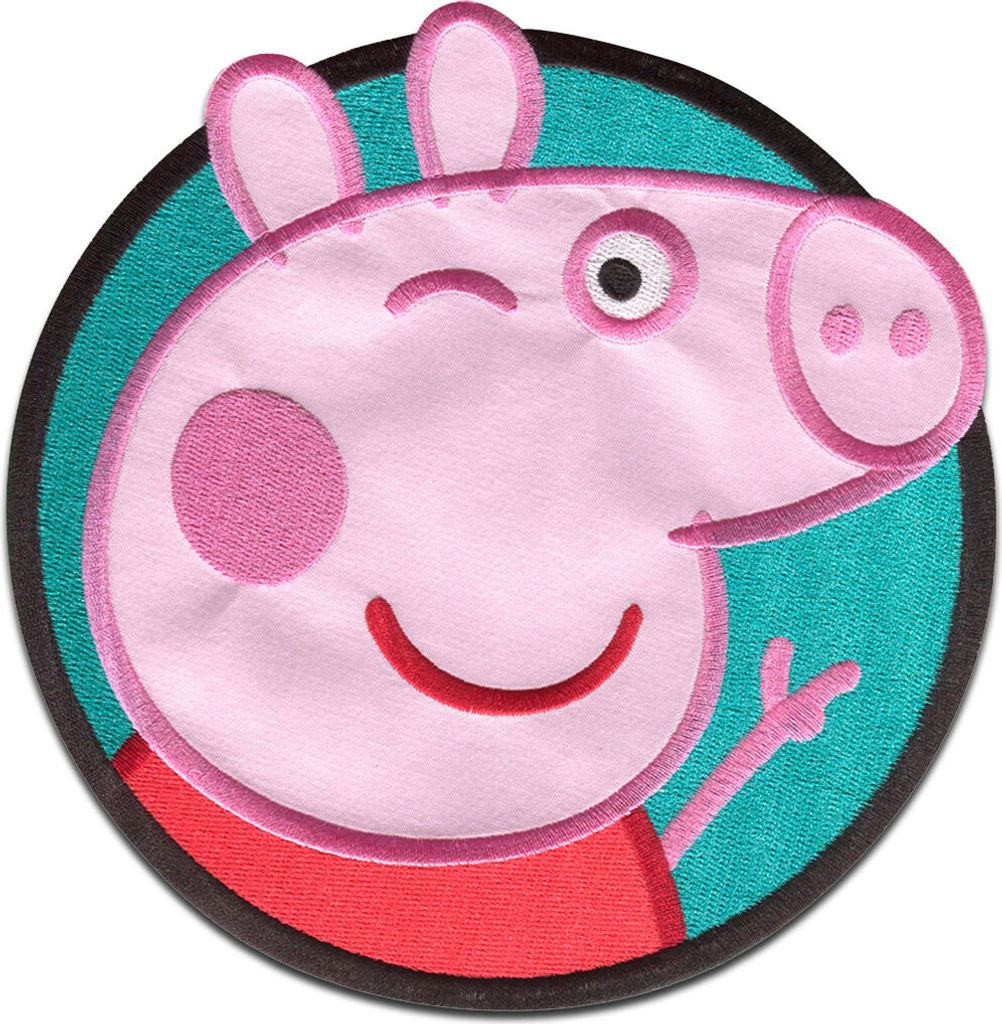 Comercial Mercera Peppa Wutz XL - Aufnäher, Bügelbild, Aufbügler, Applikationen, Patches, Flicken, zum aufbügeln, Größe: 17 x 18 cm