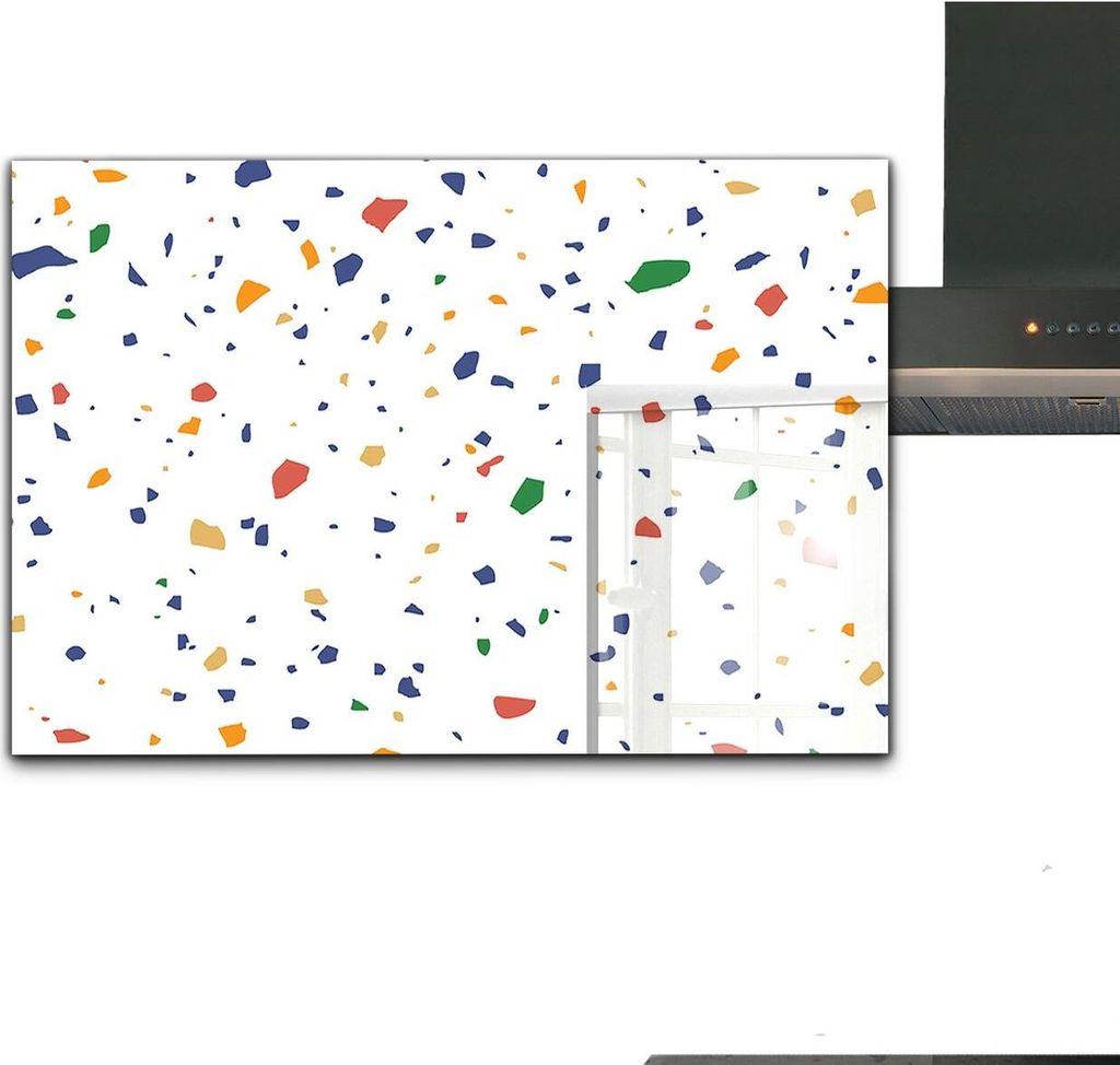 Spritzschutz aus Glas Küchenrückwand - Wandschutz für Herd und Spüle - 80x60 cm - Terrazzo Terrazzo Terrazzo Terrazzo Terrazzo Terrazzo