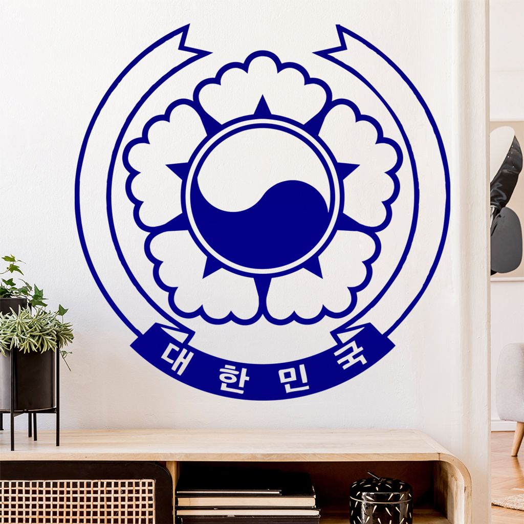 Südkorea Wappen Wandtattoo Wandaufkleber Wall Sticker - Dekoration, Küche, Wohnzimmer, Schlafzimmer, Badezimmer