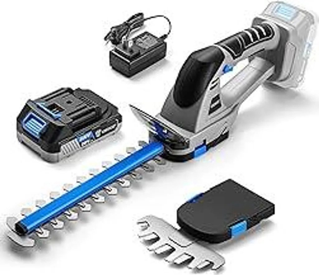 Cesoie Elettriche DEKOPRO 20V: Tagliasiepi e Tagliaerba Cordless Blu