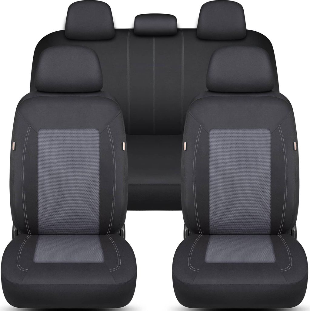 Schonbezüge-Komplettset für Lancia Thema Bj 2011-14 in Schwarz/Grau FT4