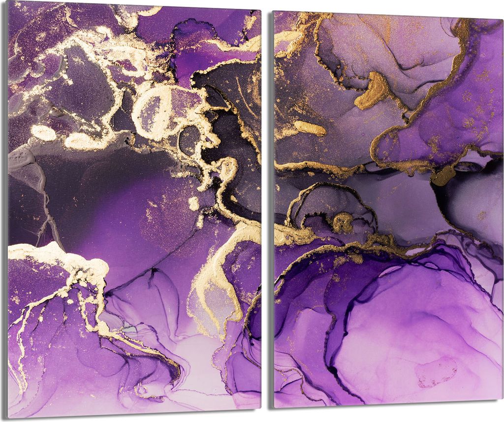 Skleněný kryt varné desky 2 ks 30x52, mramorově fialový Obrázek produktu 