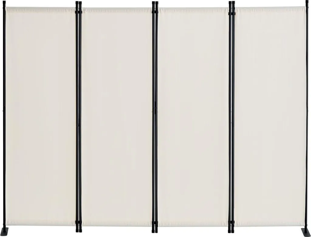 Paravento 4 Pannelli in Tessuto Bianco - Divisorio Design per Interni