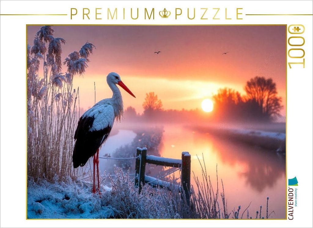 CALVENDO Puzzle Am stillen Flussufer | 1000 Teile Lege-Größe 64x48cm Foto-Puzzle für glückliche Stunden