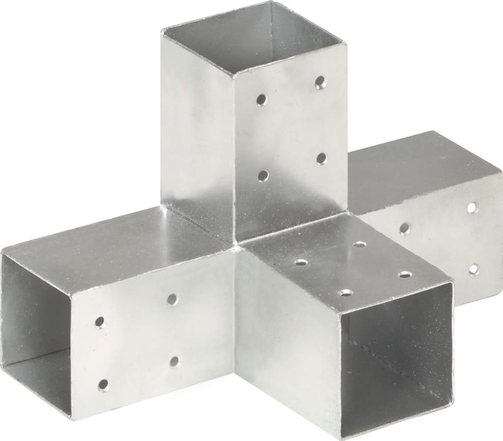 vidaXL Pfostenverbinder 4 Stk. X-Form Verzinktes Metall 71 Produktbild 