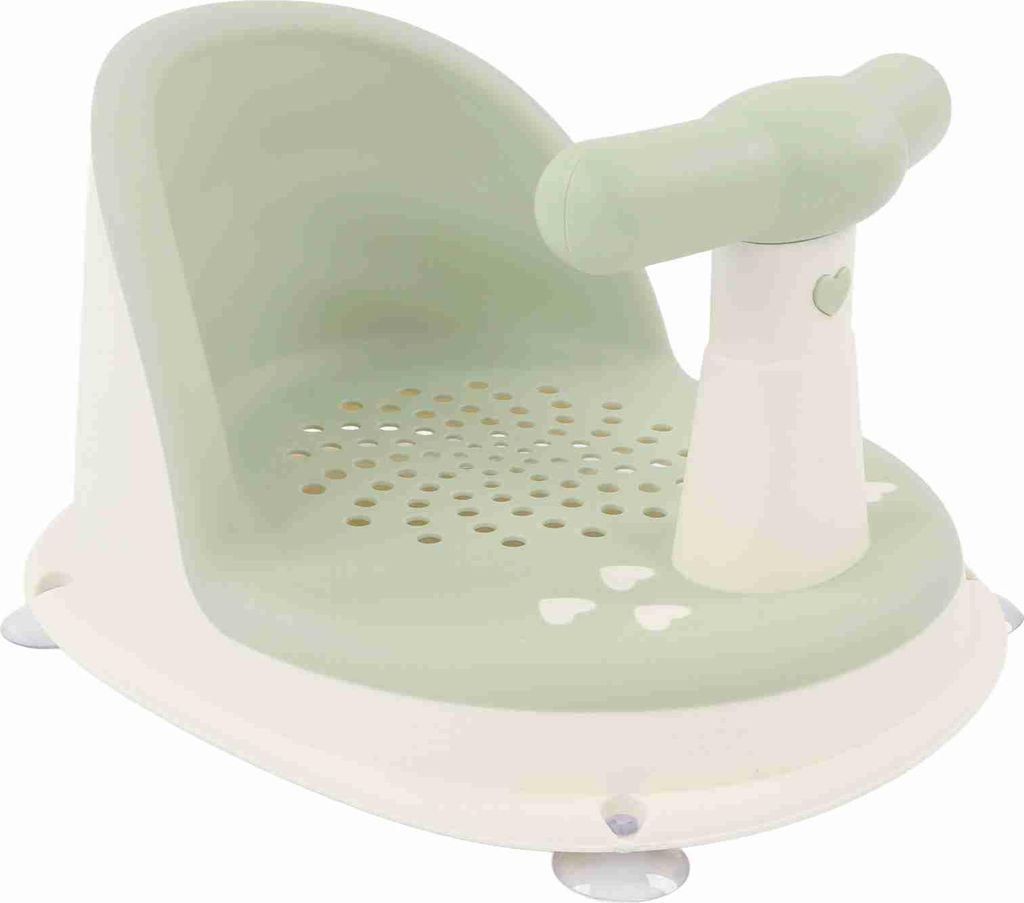 Baby-Duschstuhl, faltbar, weich, abnehmbarer Griff, hautfest, PP, Baby-Badesitz für Waschraum, Badezimmer, Grün