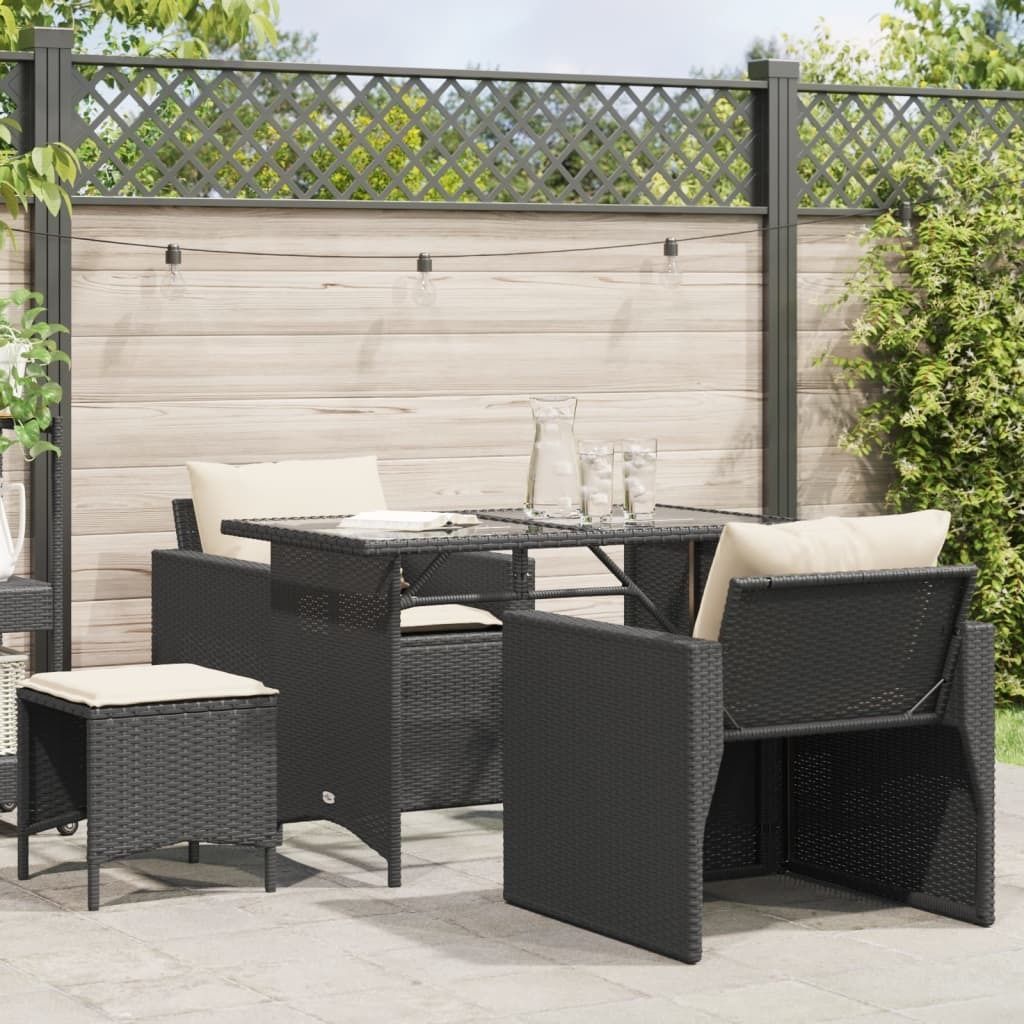 Maison Exclusive - 4-tlg. Garten-Sofagarnitur mit Kissen Schwarz Poly Rattan
