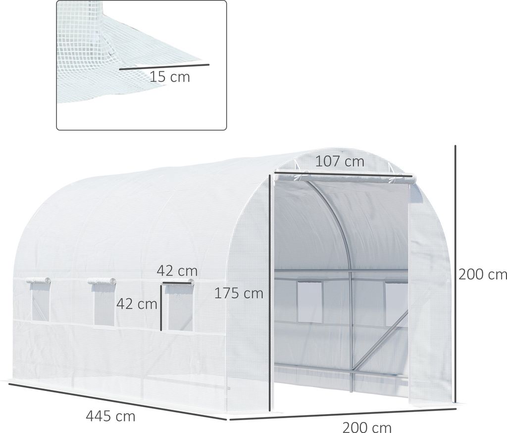 Outsunny Gewächshaus Foliengewächshaus Treibhaus Produktbild 7