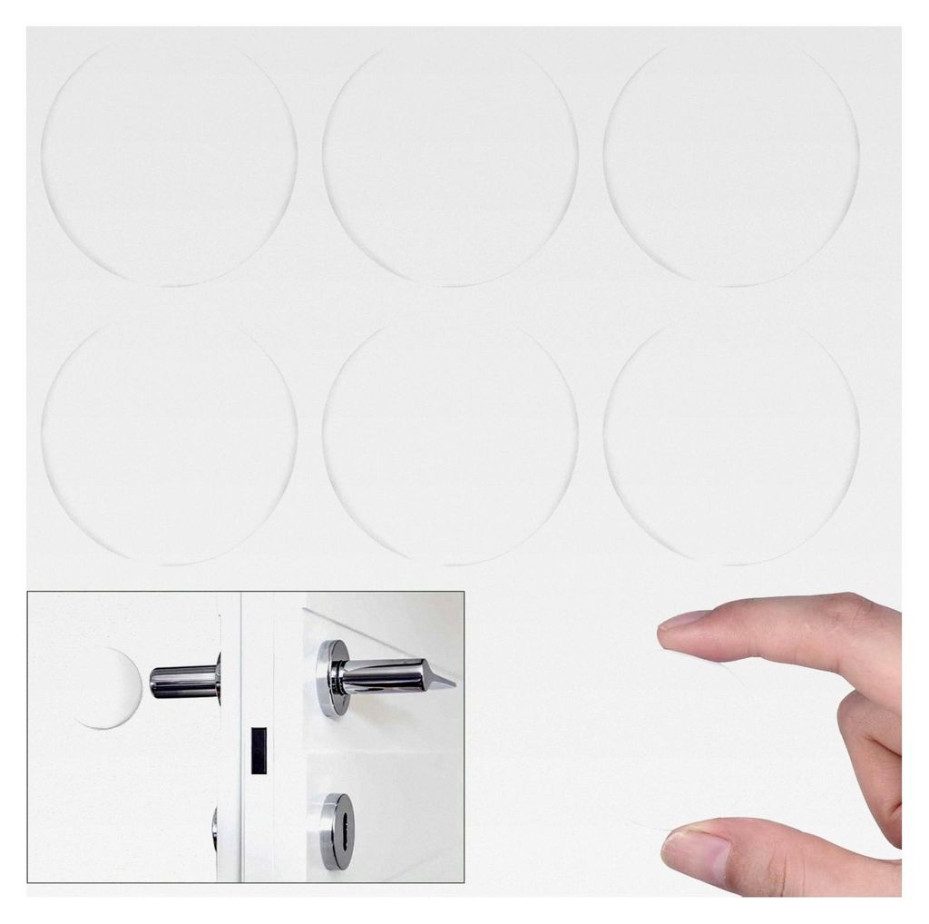 Selbstklebende Gummipuffer, 6 Stück Türstopper für Wände, 40mm Türpuffer, Schutzpuffer in dezentem Design, runde Türklinkenpuffer, Elastikpuf...