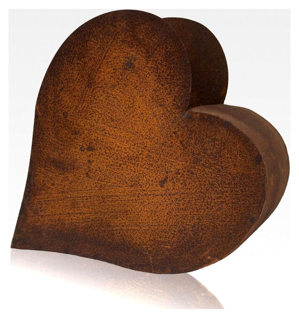 Metall Pflanzentopf Herz Gartendekoration Edelrost (H=25 cm)