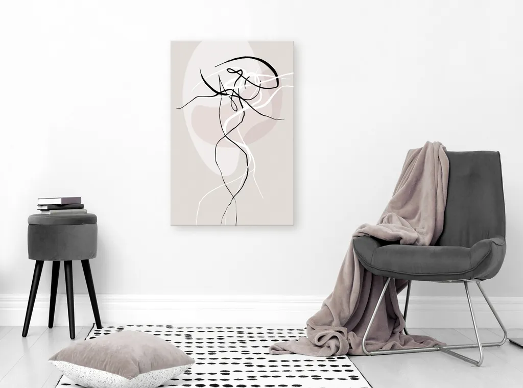 Decorazione Parete Energia Beige 80x120 - Quadro Astratto Tela Canvas - 2
