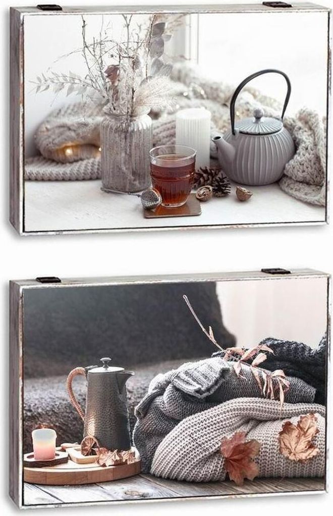 Dekorative Box DKD Home Decor Bunt Holz MDF Orientalisch Zähler (2 Stück)