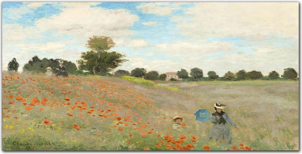Coloray Bild aus Leinwand 120x60 Leinwand Dekoration - Mohnblumen Monet