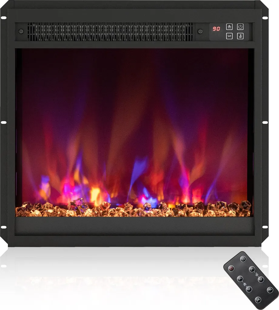 Cheminée électrique encastrable 1500W Costway avec flammes 3D réglables