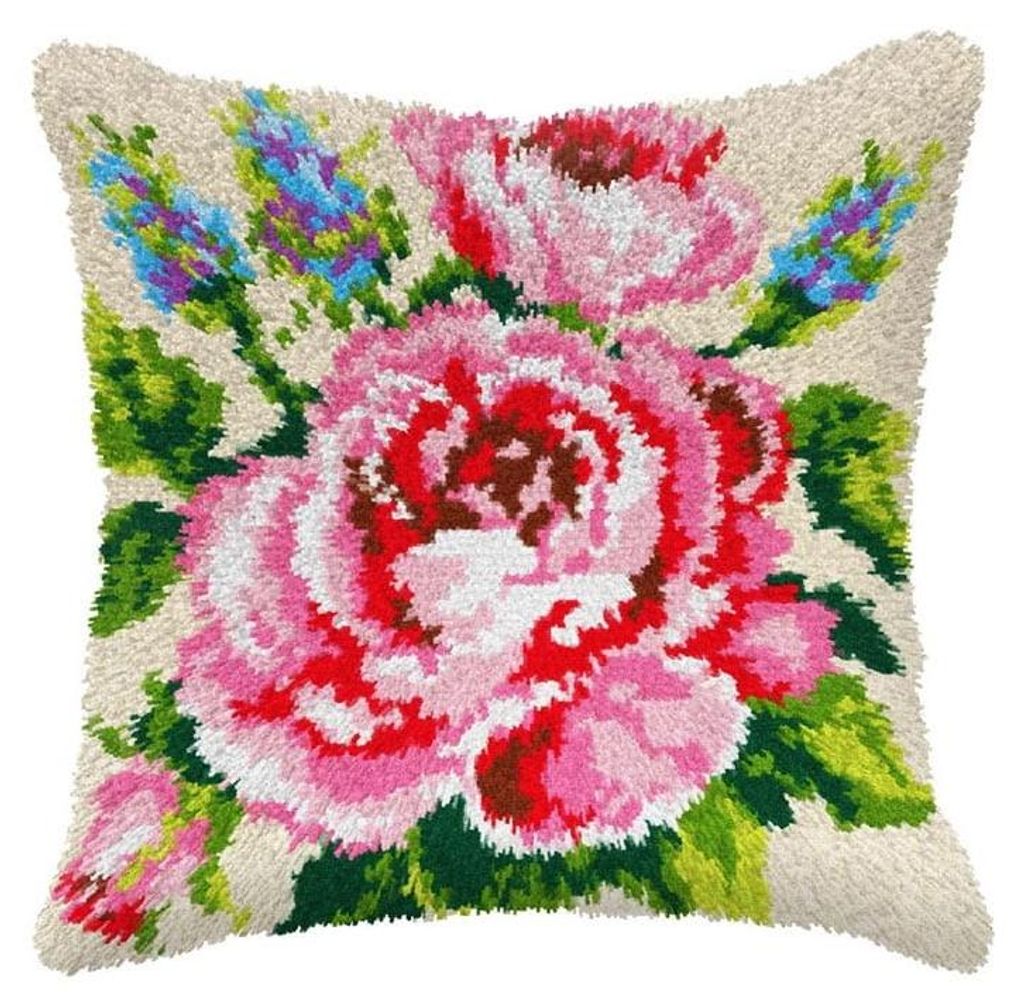 Coussin au crochet Kit DIY Roses - Kit coussin au crochet Image du produit 
