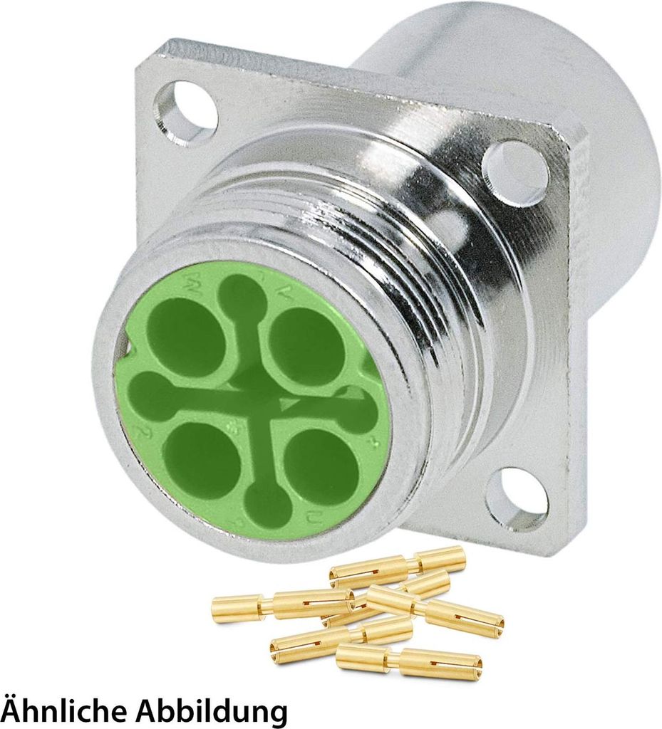 HUMMEL SET inkl. Kontakte M16 Gerätesteckverbinder, Crimpeinsatz gerade Polzahl 10-pol., Buchse Vorderwand - 1 Stück