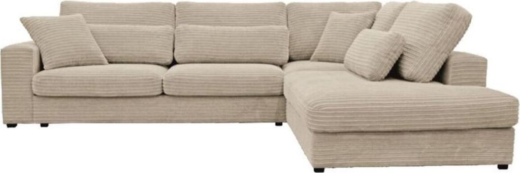 Casa Padrino Luxus Ecksofa 320 x 256 x H. 90 cm - Verschiedene Farben - Modernes Wohnzimmer Cord Sofa mit Kissen - Moderne Wohnzimmer Möbel