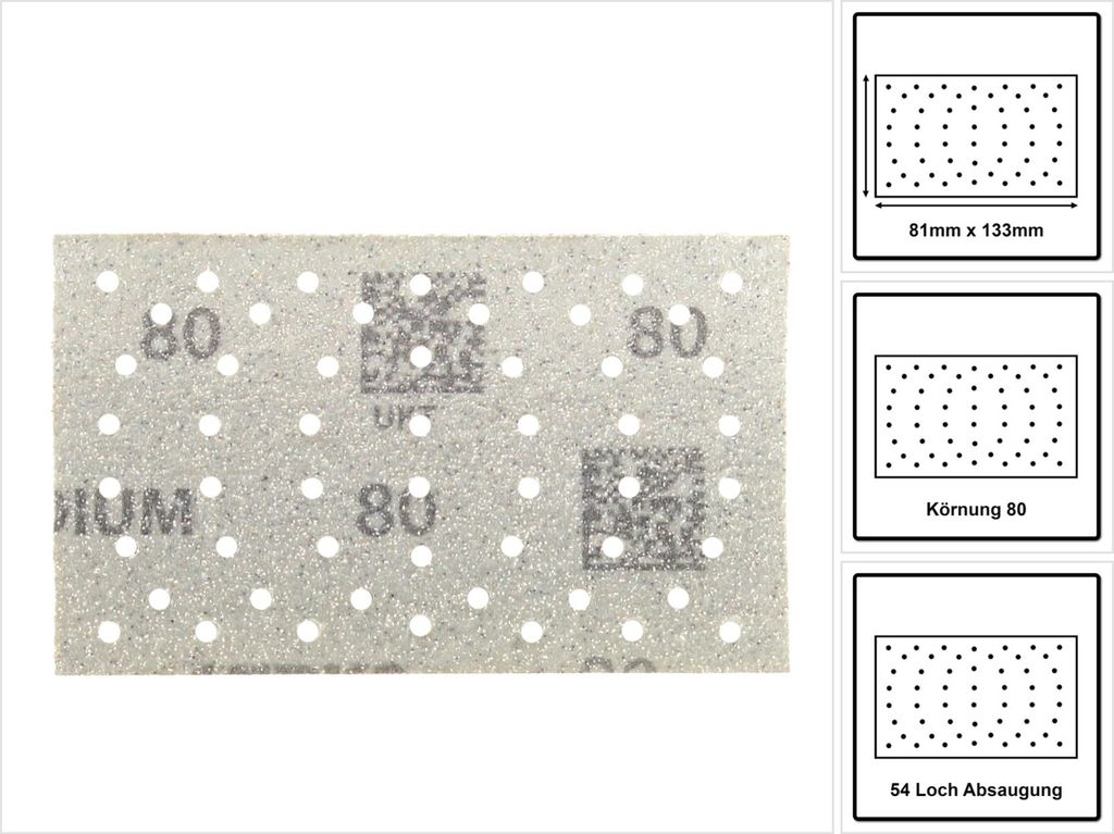 Mirka IRIDIUM Schleifstreifen Grip 81x133mm K80, 100 Stk. ( 246B109980 )
