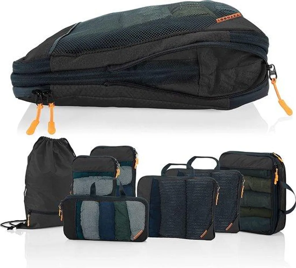 Organiseur de valise à compression noir - Sacs cubiques pour bagages