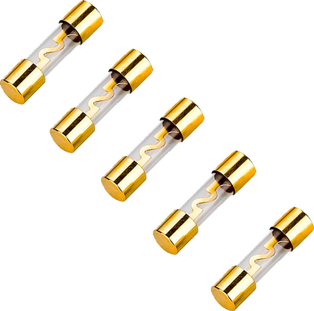 Audioproject A212-5 x Pack SET 60 A Car Hifi Sicherung Glas AGU Sicherung KFZ 12V für Auto Endstufe Subwoofer - vergoldet
