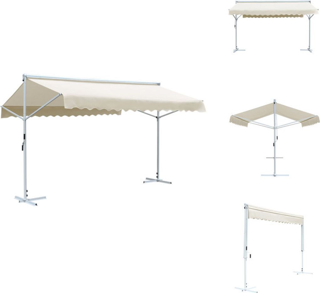 vidaXL Freistehende Markise Cremefarben 4 x 3 m - Sonnenschirme & Sonnenschutze