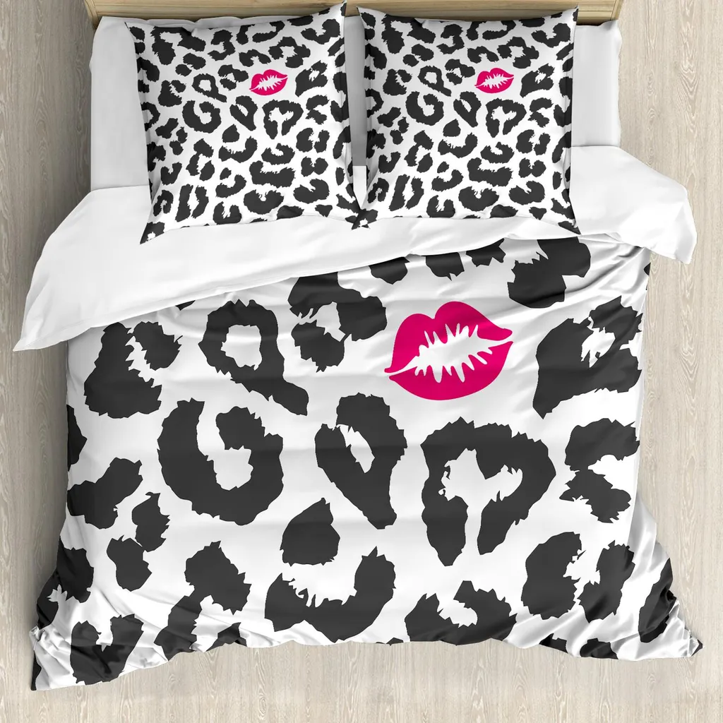 Set Copripiumino ABAKUHAUS Safari 200x200cm Grigio e Rosa - Bacio