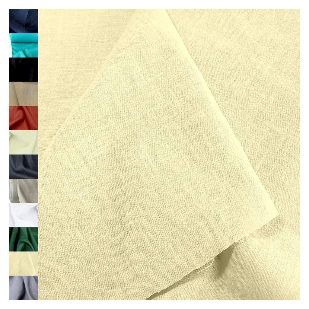 50 cm Leinenstoff Meterware natur für Kleider, Hosen, Röcke, Blusen, Hemden, Vorhänge, Gardinen, Kissen, Bettwäsche | 140 cm breit | Stoffe zum...