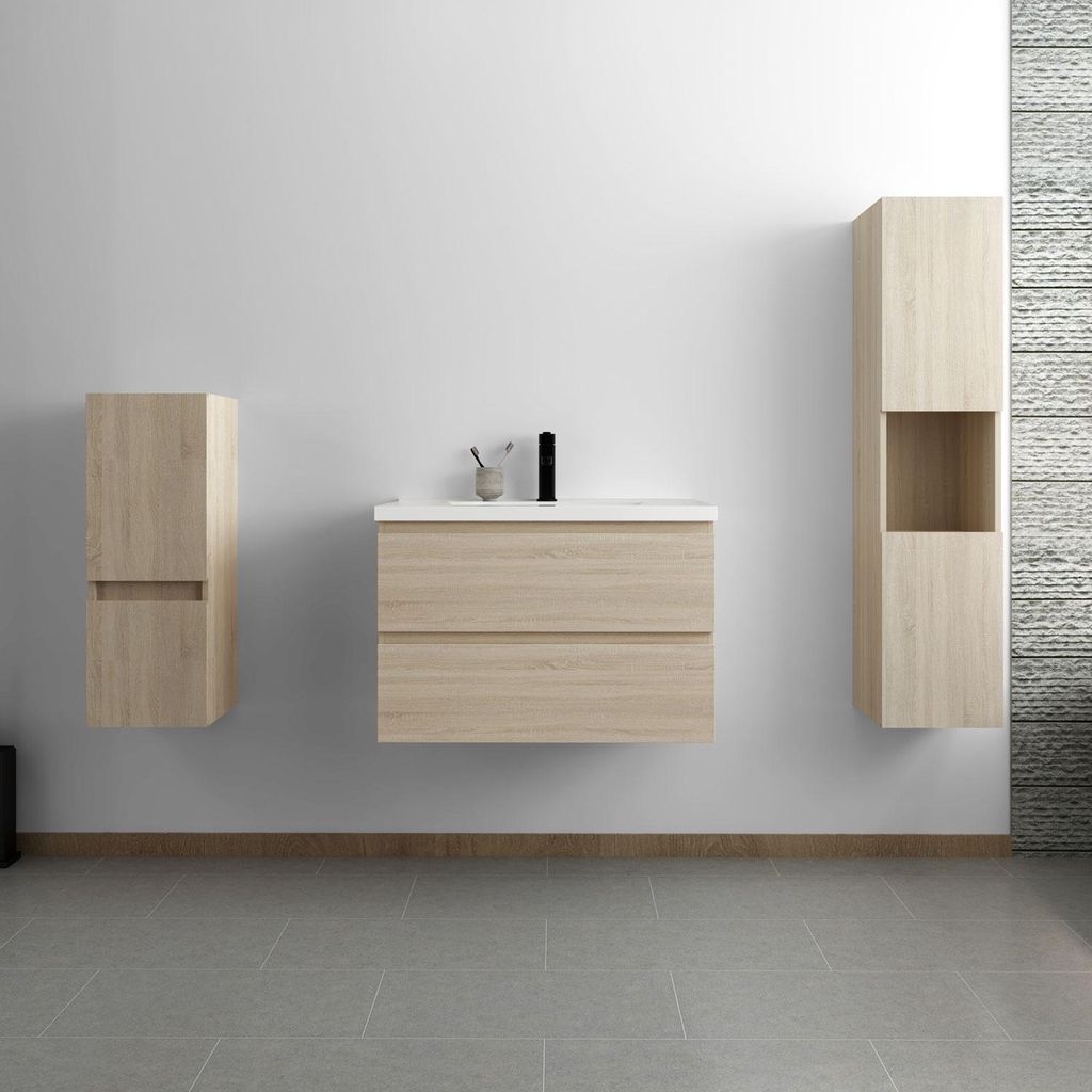 Ensemble Meuble Salle de Bain Suspendu, 3 Éléments MDF avec Image du produit 