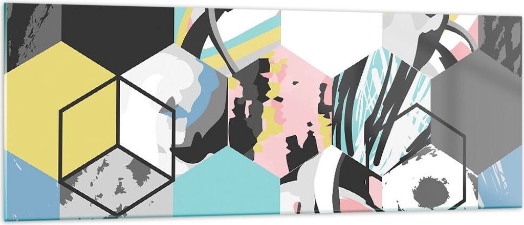 Bilder auf glas - Abstraktion modern - 140x50cm - Glasbilder - Wandbilder - Kunstdruck - zum Aufhängen bereit - Wanddekoration aus Glas - Glas Bil...