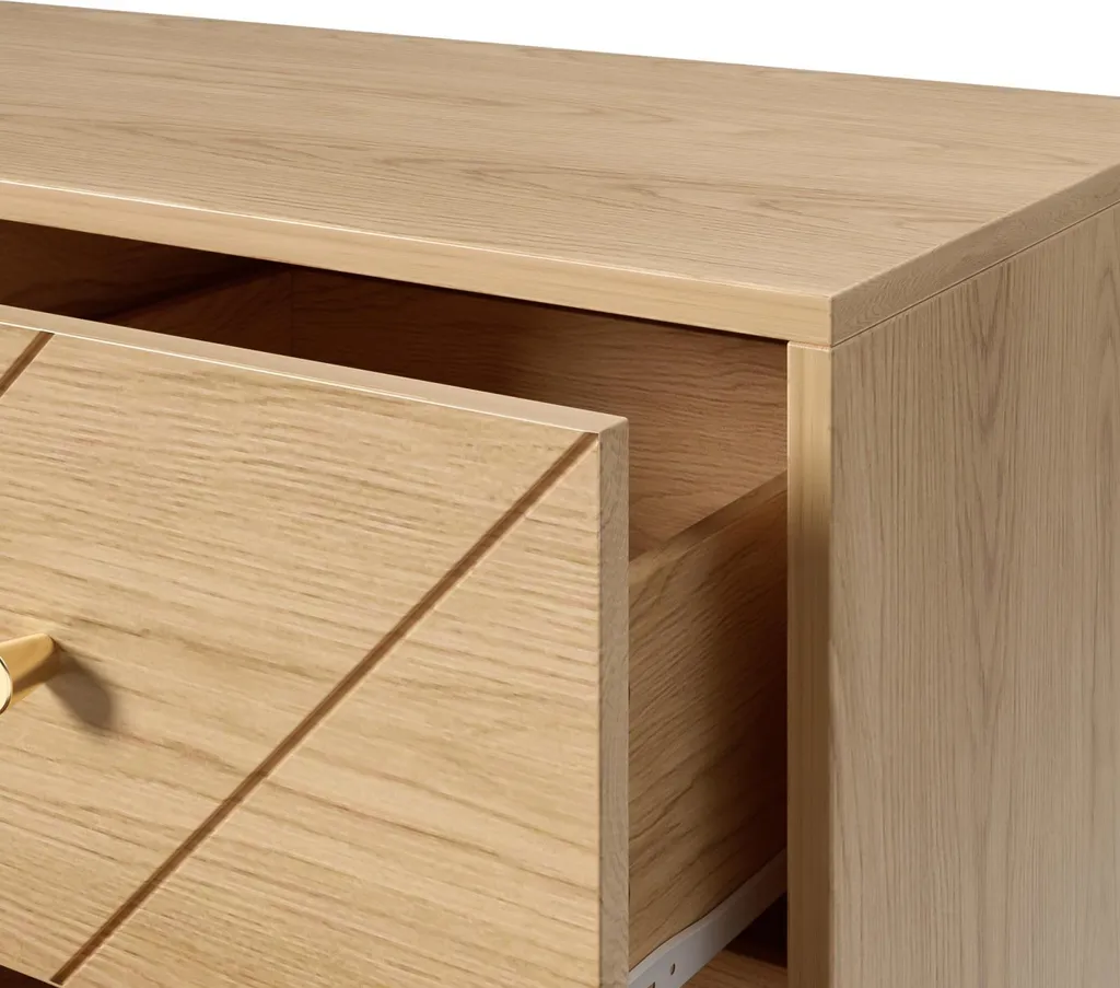 Commode Fortuna Lai 6 Tiroirs : Rangement Stable et Design Géométrique