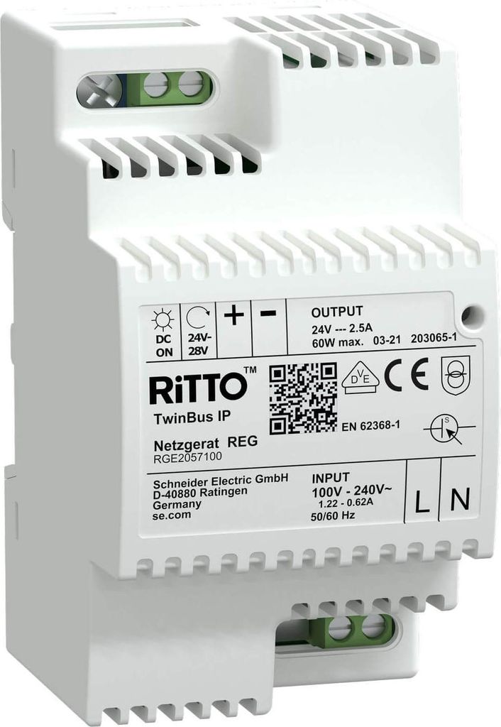 Ritto RGE2057100 Netzgerät, TwinBus IP, 24 V DC, 60 W, grau