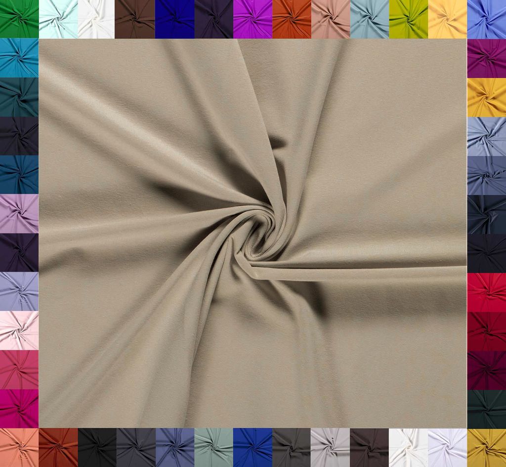 0,5m Baumwolljersey uni 8% Elasthan Baumwollstoff elastisch Jersey Stoff