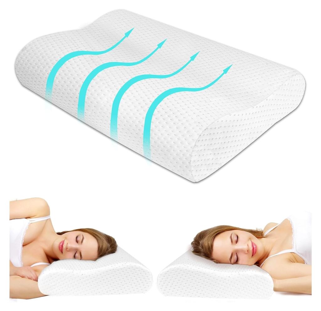 Memory Foam Schlafkissen, Nackenstützkissen aus Memory-Schaum, Ergonomisches Kissen für Seitenschläfer