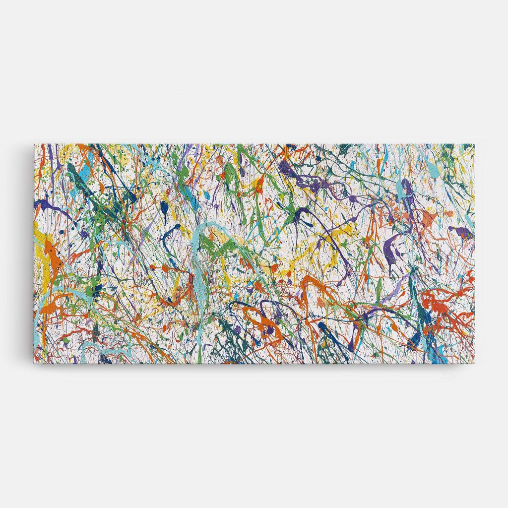 ARTHUB Leinwandbild 50x100 cm, Paint Texture | Wohnzimmerdekoration, Hängende Bilder, Wanddekoration, Heimdekoration, Abstrakte, Lebendige Farben