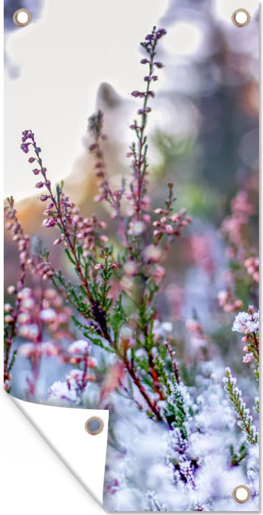 MuchoWow 30x60 cm Outdoor-Poster Gartendeko Sichtschutz Garten Poster für den Garten Blumen - Winter - Schnee