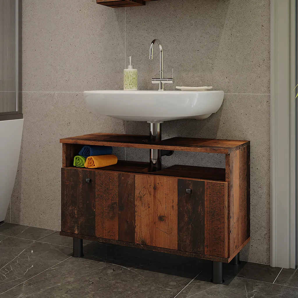 Meuble sous-vasque Vicco Fynn Oldstyle 80cm - Tiroir Modèle 54378
