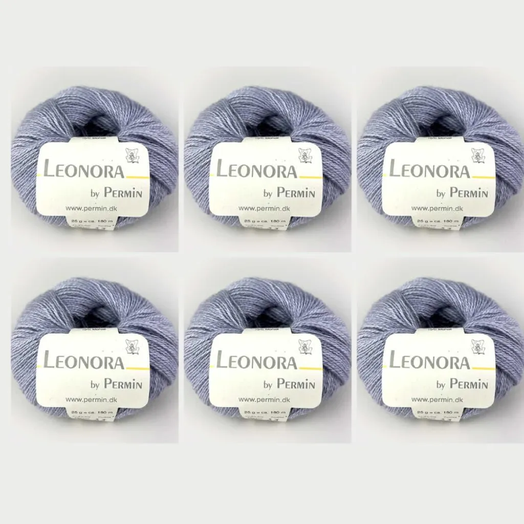 Kit 6 pelotes Leonora Permin pour tricoter pull soie et mohair argent