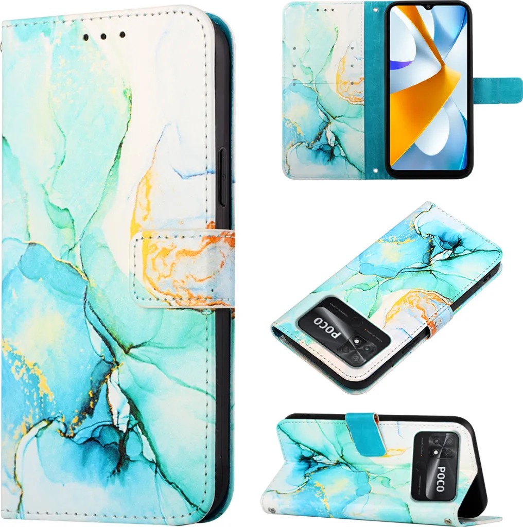 Offerta Custodia Xiaomi Poco M4 Pro 4G Verde Marmo - Alta Qualità