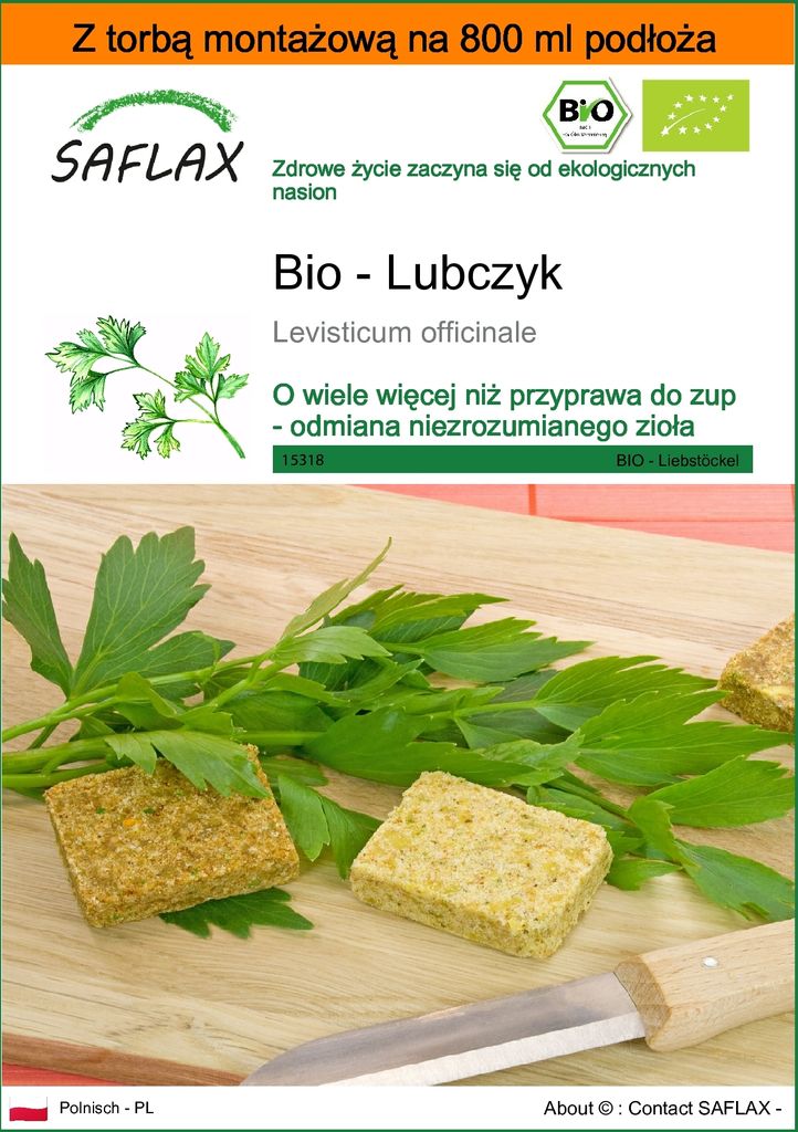 SAFLAX - Garden in the bag - Bio - Lubczyk - 100 Nasiona - Zdjęcie produktu 